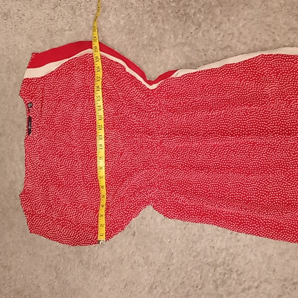 Urban Outfitters No. 6 100% Silk Retro red stripe dotted cream Dress - Picture 7 of 11